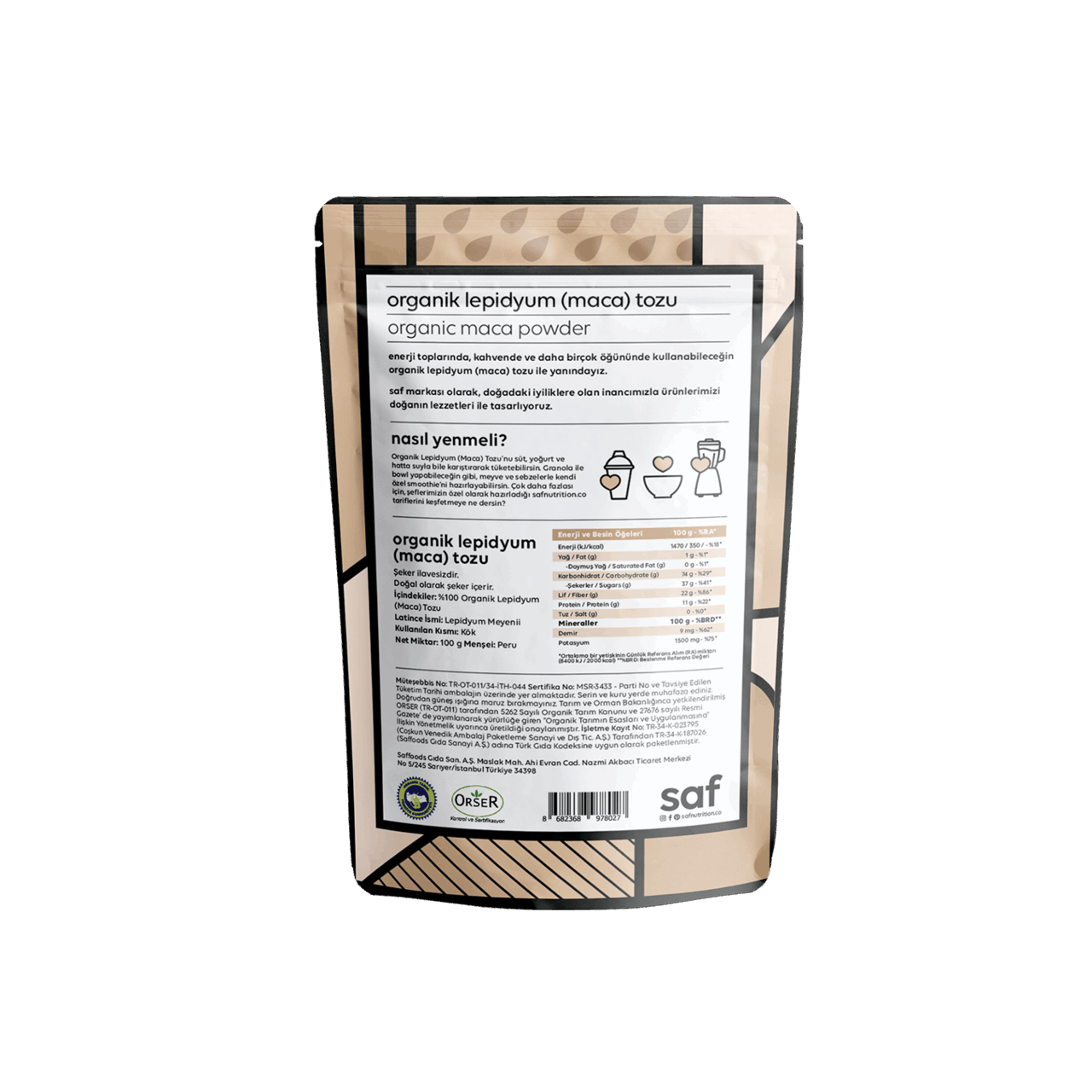 organik maca tozu 100 gr
