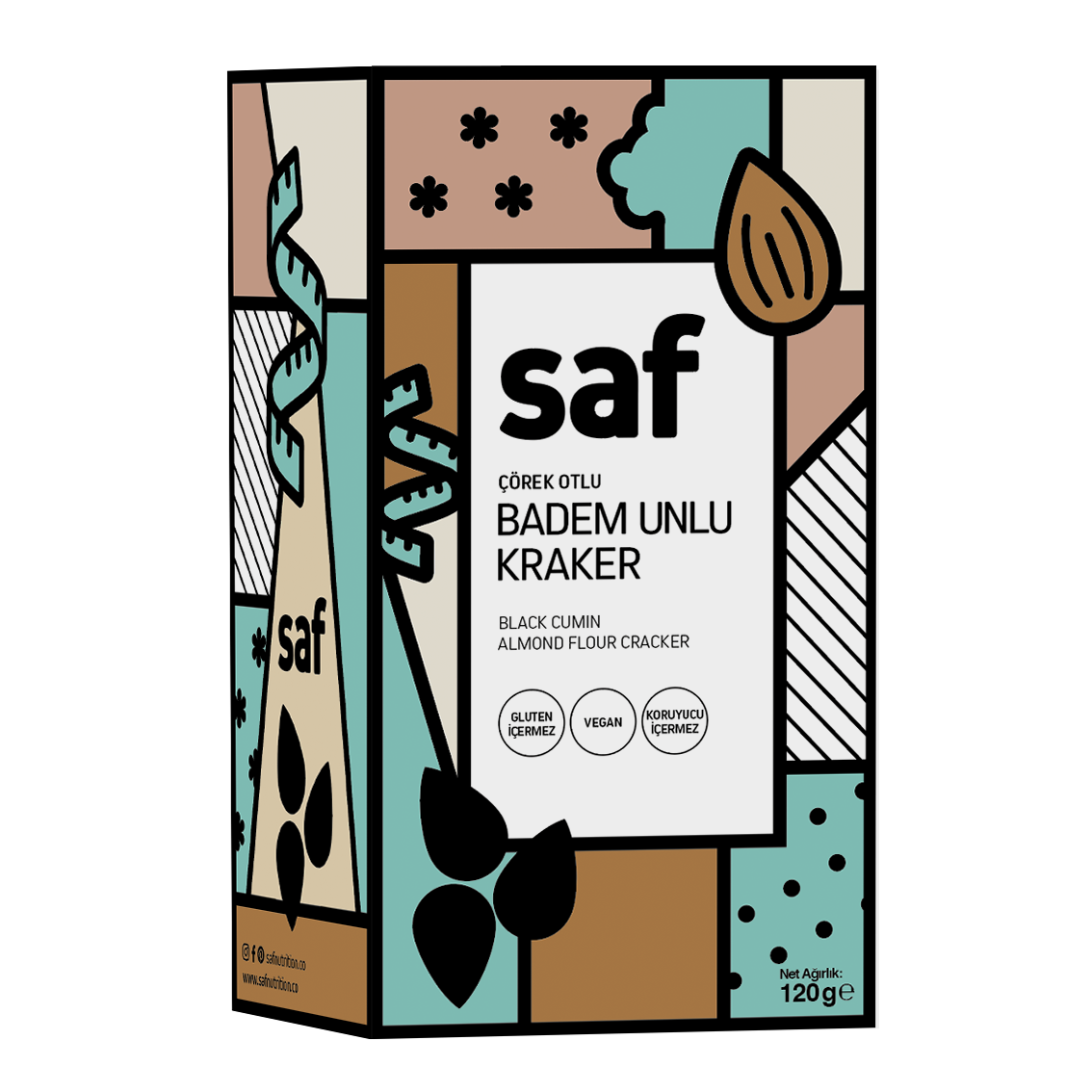 çörek otlu badem unlu kraker - 120gr