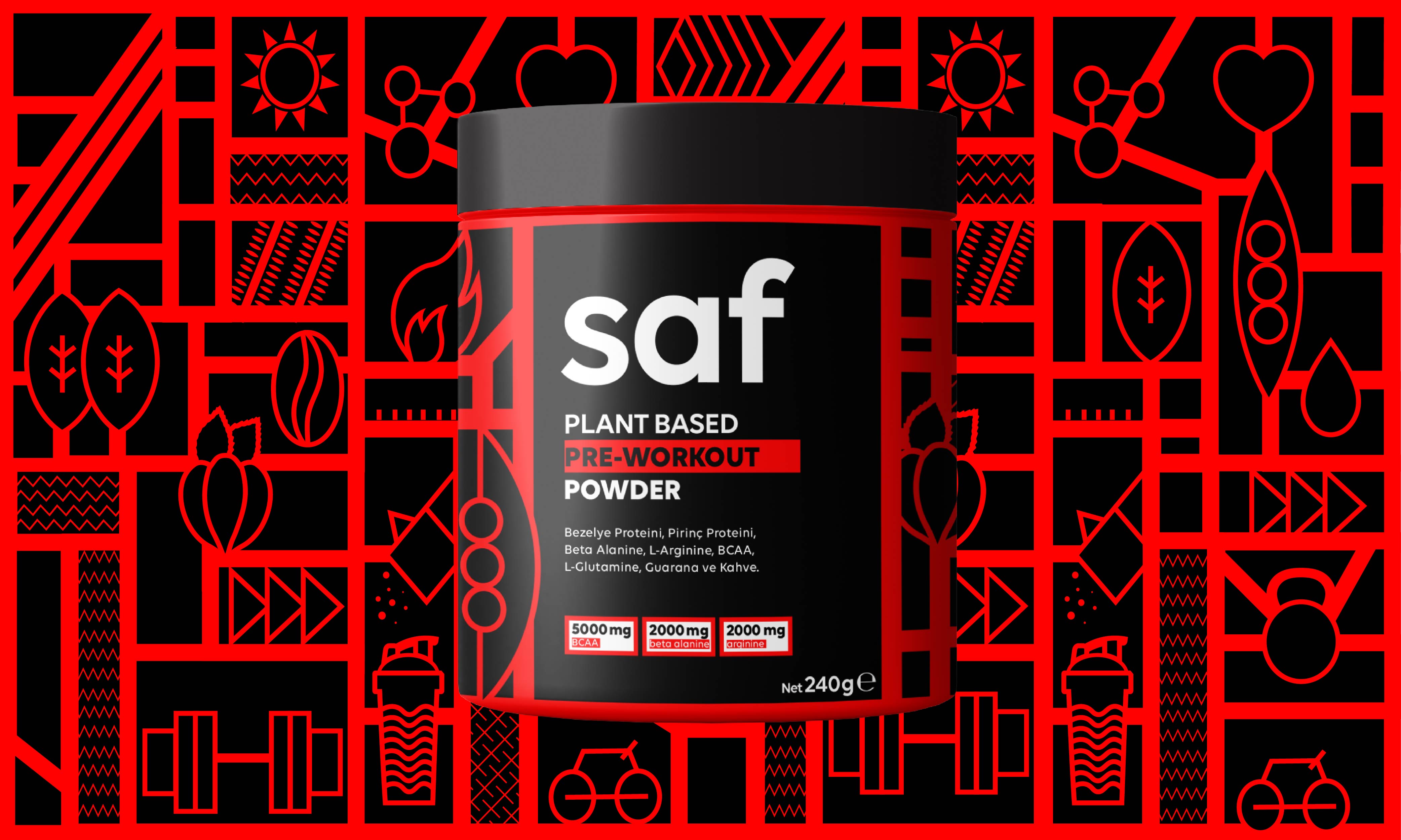 saf pre workout protein tozu