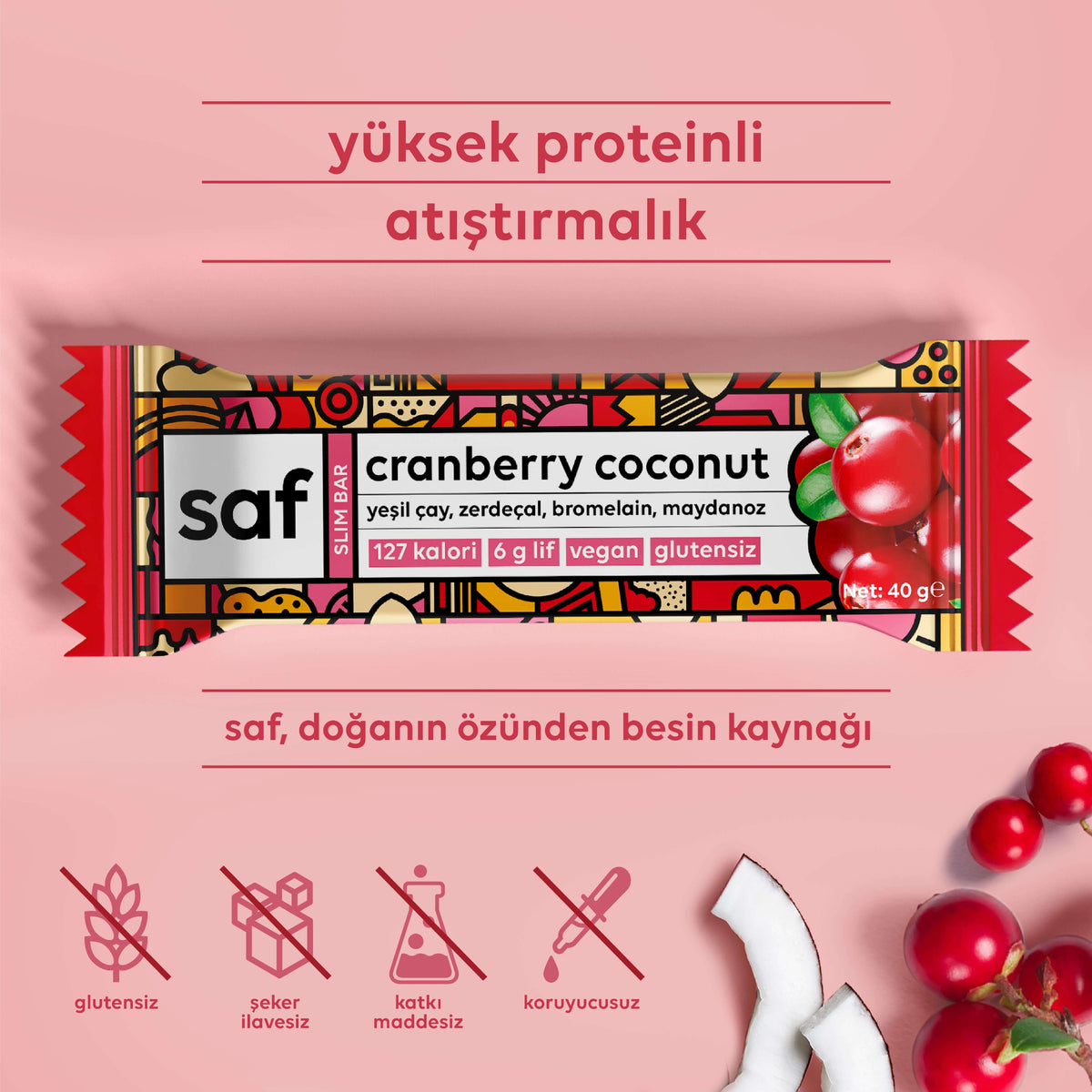 Cranberry Coconut Slim Bar 40 g
