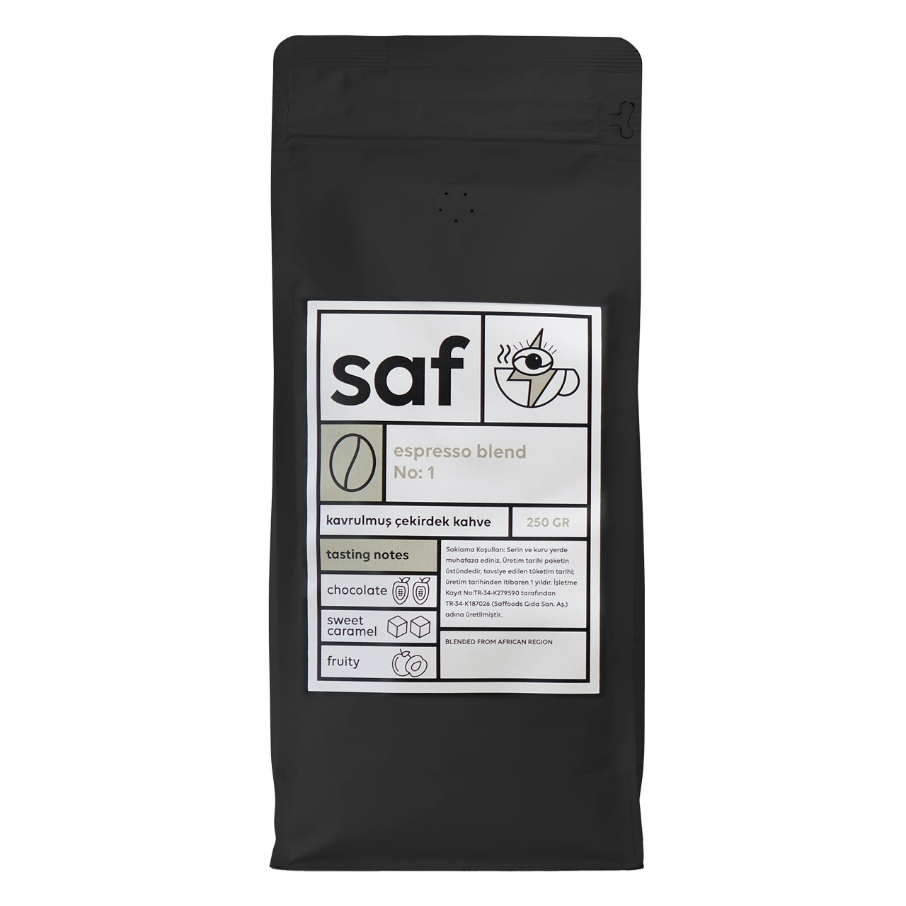 kavrulmuş çekirdek kahve espresso blend No:1 250gr