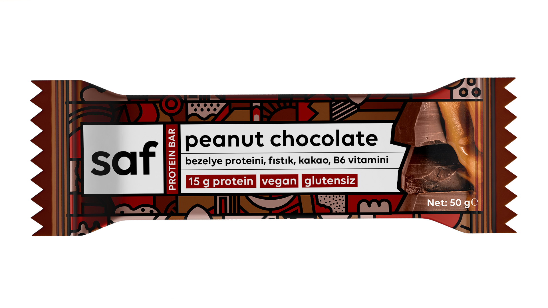 peanut chocolate high protein bar 50 gr