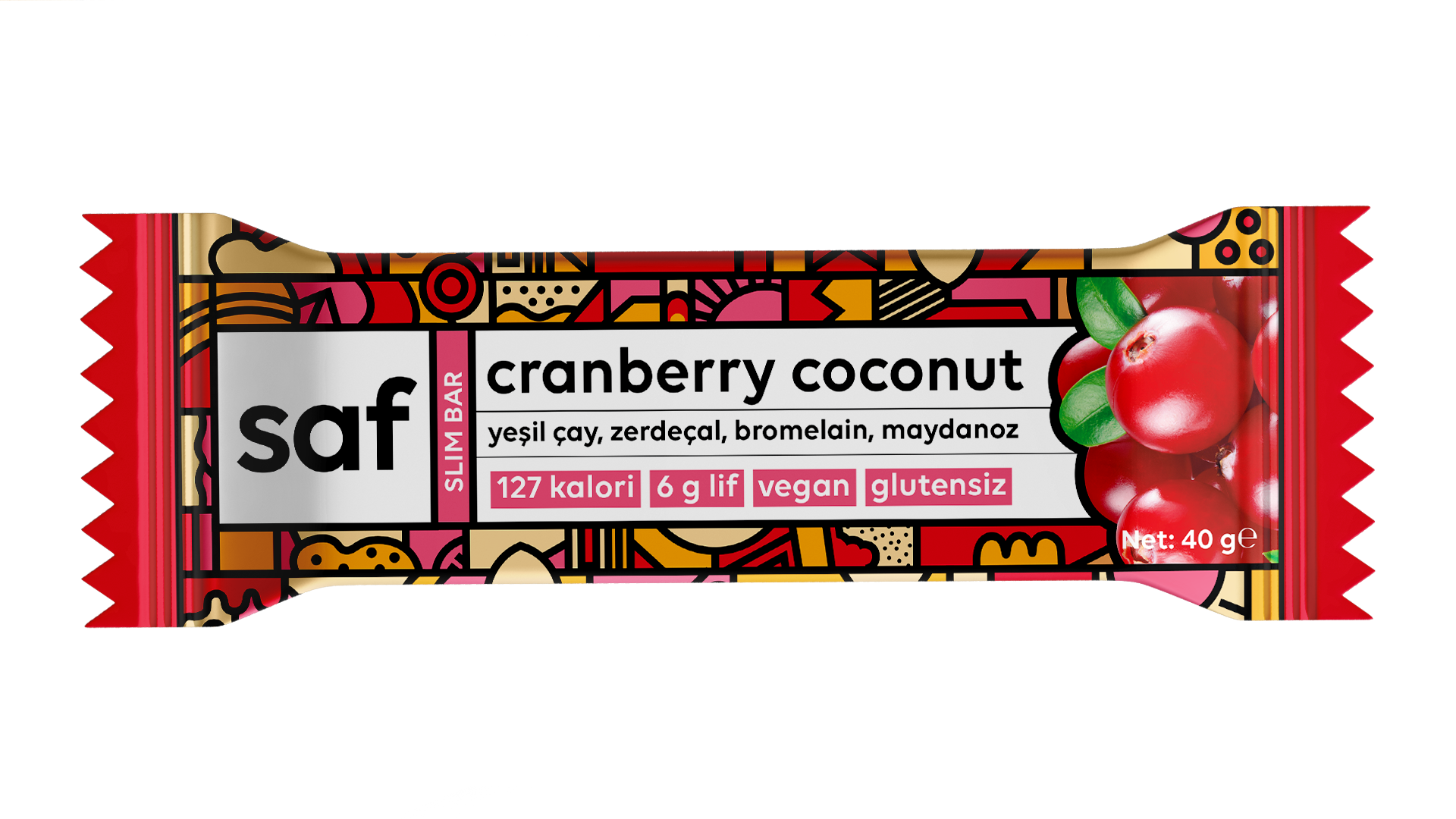 cranberry coconut slim bar 40 gr